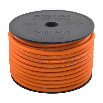 Силовой кабель AVATAR WBR-4GA (1б-40м)(1м)